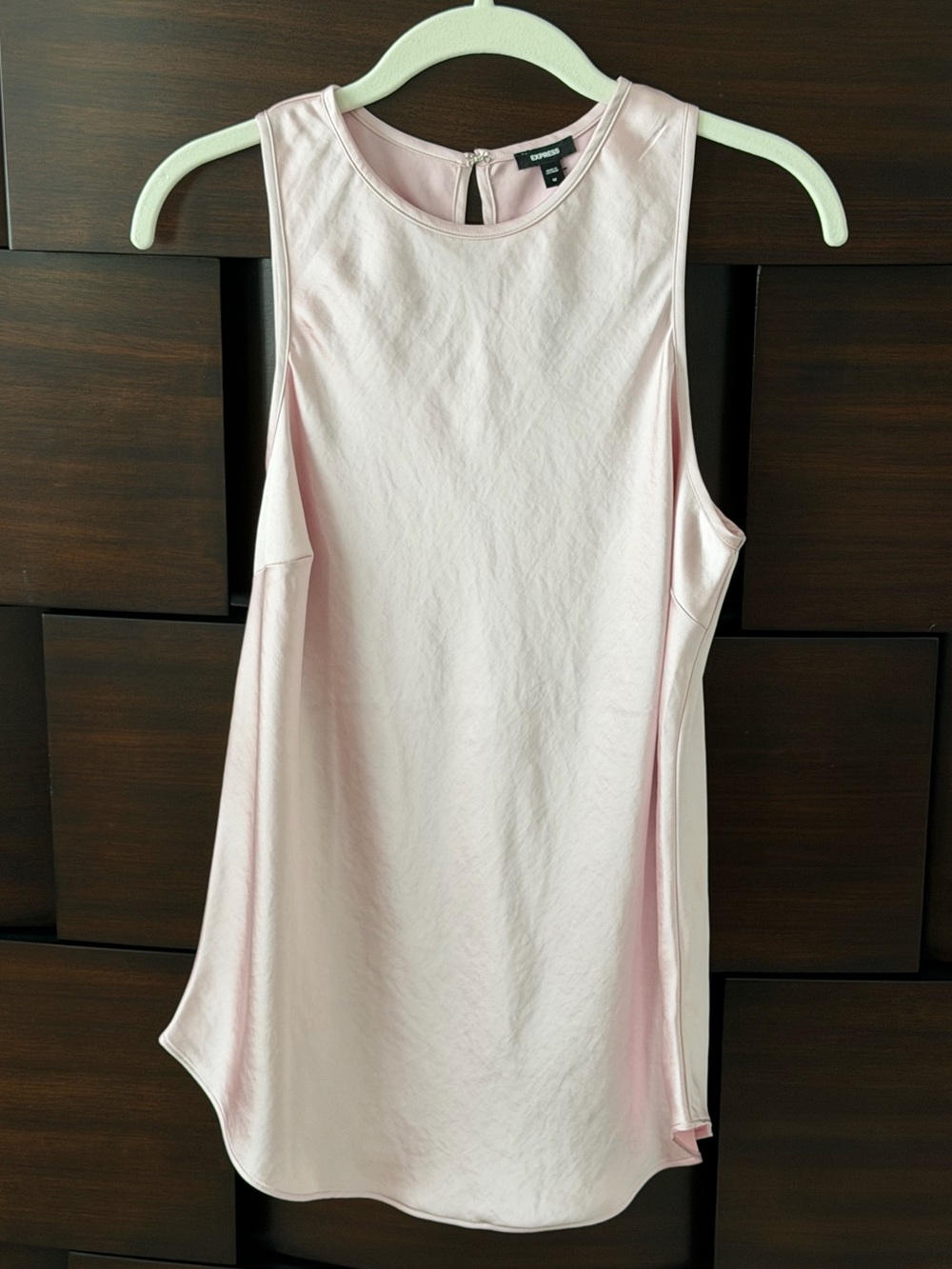 NWT Express Satin High Neck Tank | Blush Pink | Size M